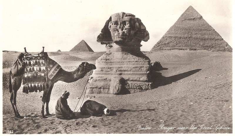 fotografía de la Esfinge de Guiza a principios del siglo XX