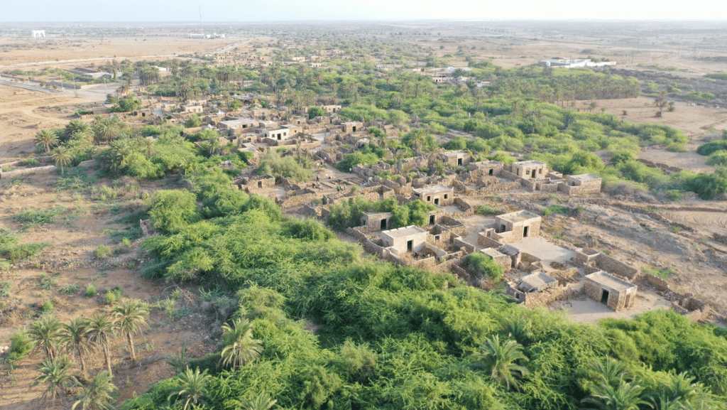vista aérea de Al-Qusar en las islas Farasán
