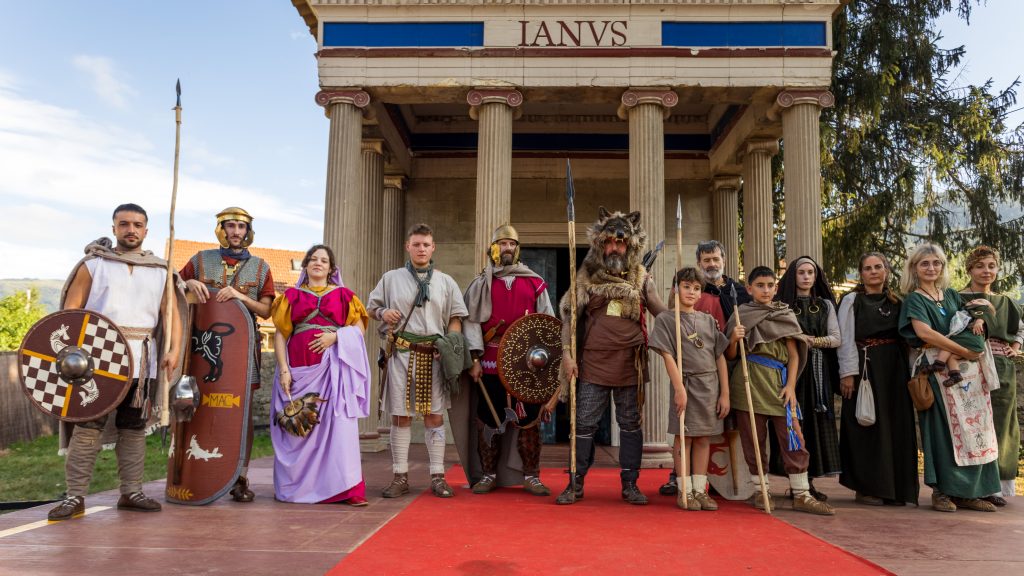 Grupo de recreacionistas en las guerras Cántabras con Lino Mantecón