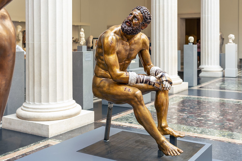 escultura policromada del púgil en descanso, Vinzenz Brinkmann