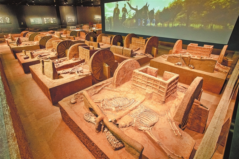exposicion de los carros Shang en el museo Yinxu