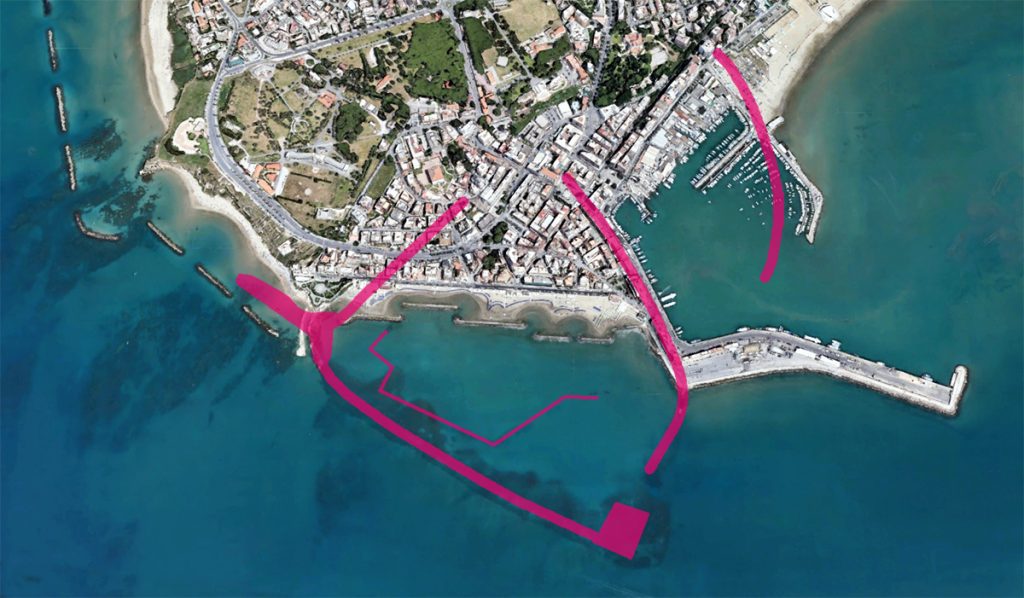 recreación cartográfica del puerto romano de Anzio