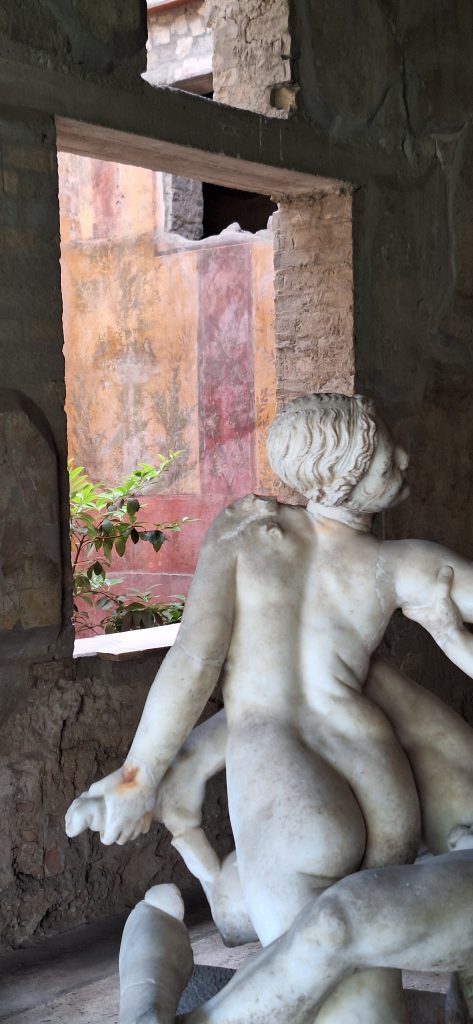detalle de una escultura de Villa Popea en Oplontis