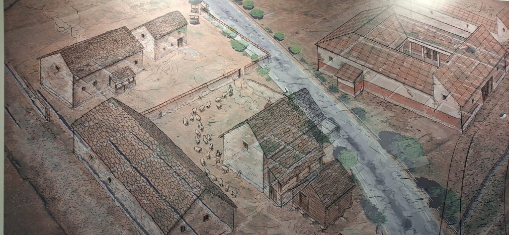 Recreación del barrio de Juliobriga y la Casa de los morillos