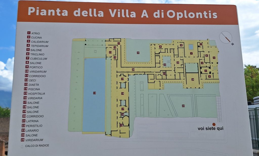 mapa de la villa Popea de Oplontis en Torre Annunziata