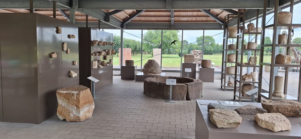 muestra de materiales de construcción romanos en Xanten