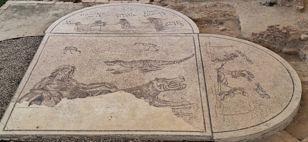 mosaico nilótico de la villa romana de Fuente Alamo en Puente Genil