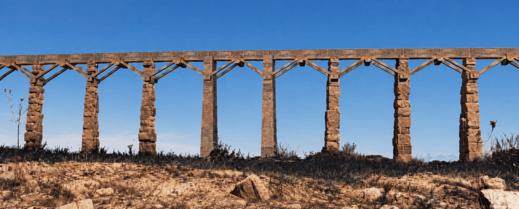recreación digital del acueducto de Los Bañales