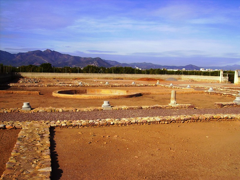 patio porticado de la villa romana de Benicató, Nules