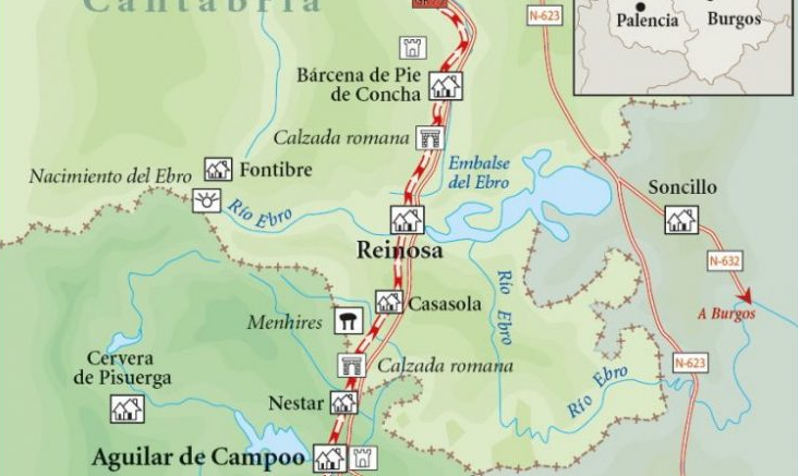 mapa de la calzada romana de los Blendios