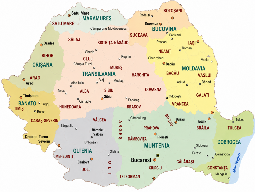 mapa de Rumanía