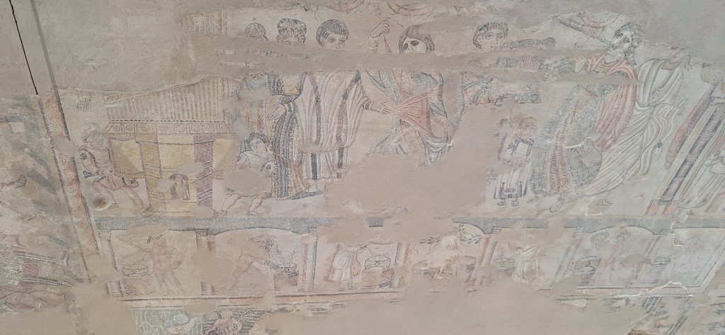 mosaicos con pantomina en la villa romana de Noheda