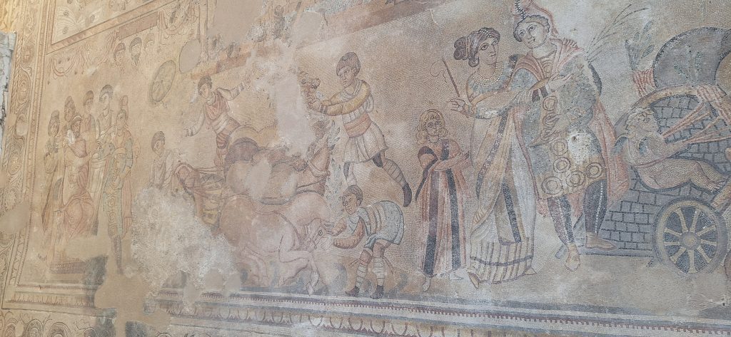 mosaico de Pelope en la villa romana de Noheda