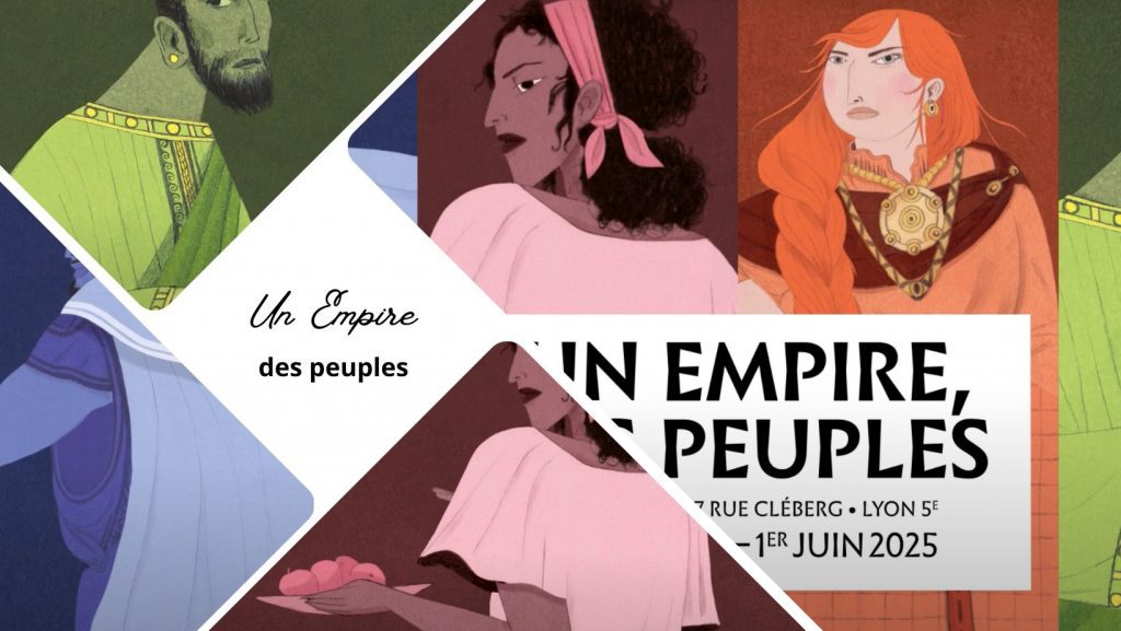 Cartel de la exposición en Lyon, un imperio dos pueblos