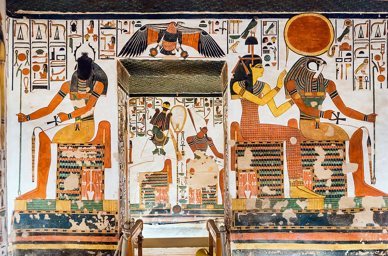 pinturas murales de la tumba de Nefertari en el Valle de las Reinas