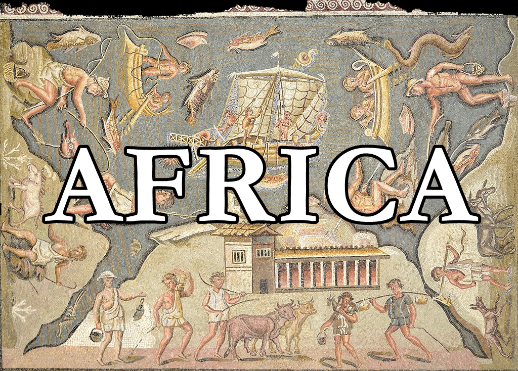 mosaico representando lugares de Africa