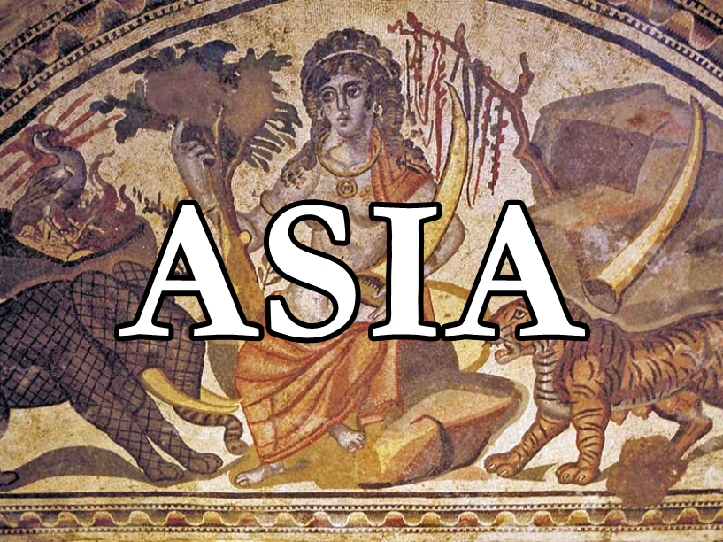 mosaico con representacion de Asia