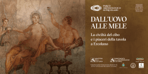 cartel de la exposición del Huevo a las Manzanas en Herculano