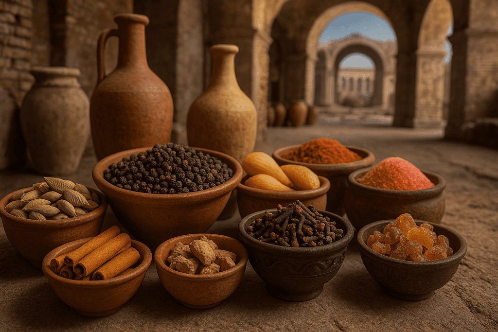 los aromas del Imperio, pimienta, canela y mirra