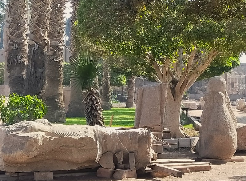 esculturas egipcias en el museo al aire libre de Menfis