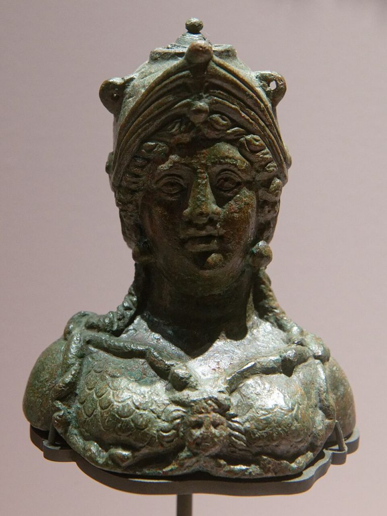 bronce romano de Atenea del tesoro de Begram