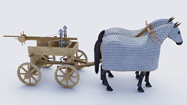 Recreación de un carroballista romano