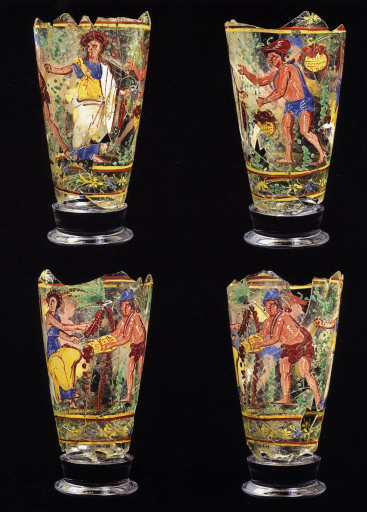 vasos romanos del tesoro de Begram