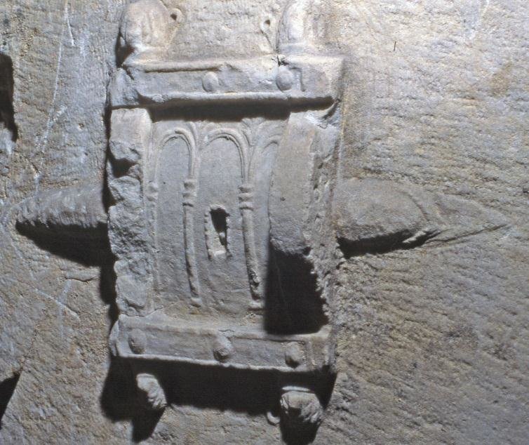 representación de un scorpio en la estela funeraria de Vedennius Moderatus