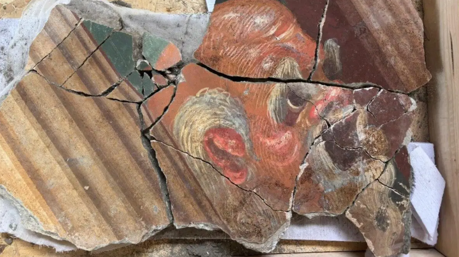 fresco de la Máscara en la villa romana de Oplontis