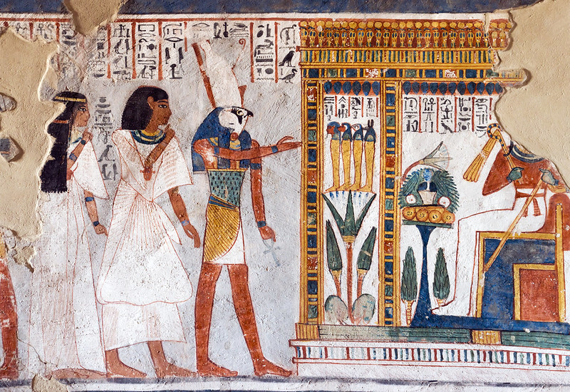 pinturas murales de la Tumba de Roy en Dra abu el-Naga, Egipto