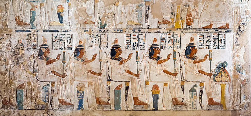 pinturas egipcias de la tumba TT148 de Amenemope, en Dra Abu el-Naga