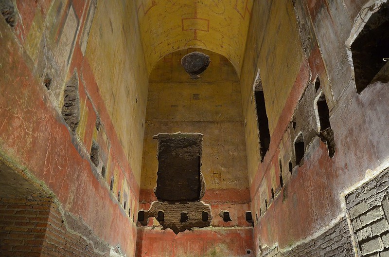 paredes y techos policromados de la Domus Aurea de Nerón