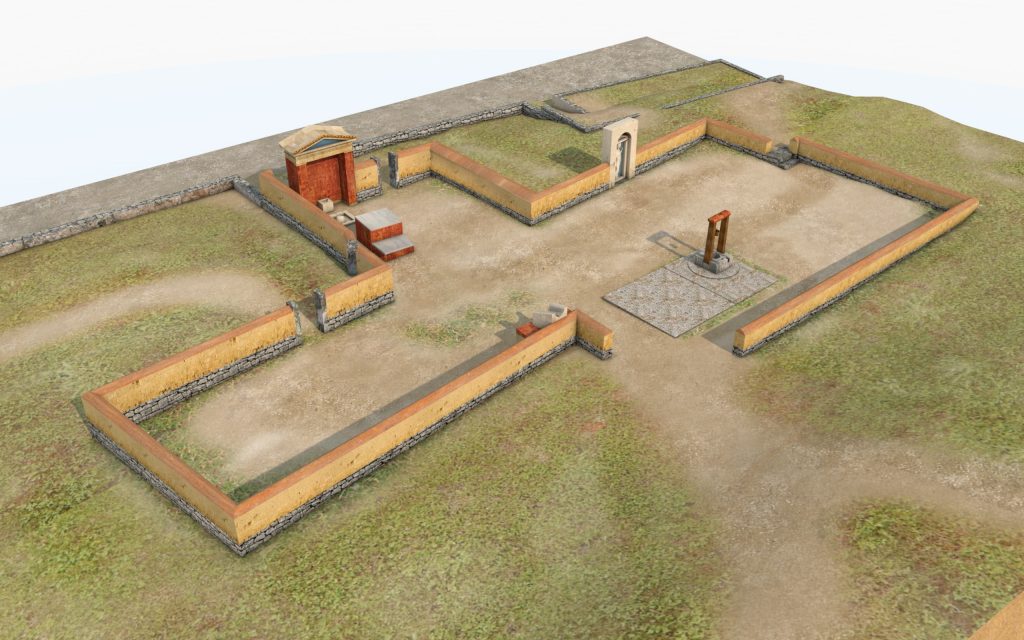 recreación del santuario de Artemis Soteira en Kerameikos de Atenas