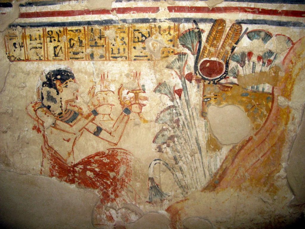 pinturas murales de la tumba de Shuroy en Dra Abu el-Naga, Egipto