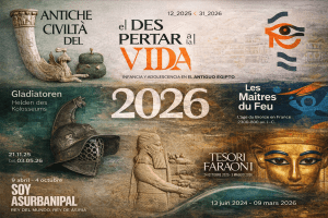 carteles de exposiciones temporales de arqueología e historia en 2026
