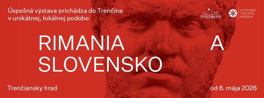 cartel de Los romanos y Eslovaquia, exposición en el castillo de Trenčín