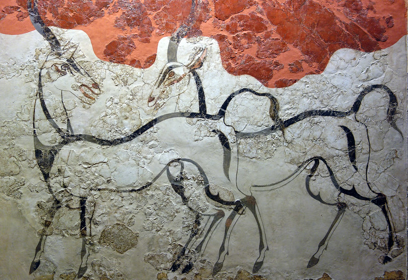 Frescos de antílopes procedentes del edificio Beta de Akrotiri