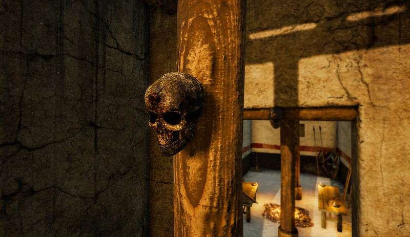 Recreación de un craneo enclavado en un edificio aristocrático de Ullastret
