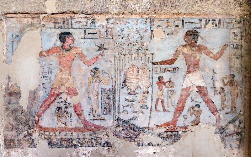 pinturas murales de la tumba de Mekhu y Sabni en Qubbet el-Hawa, las tumbas de los nobles