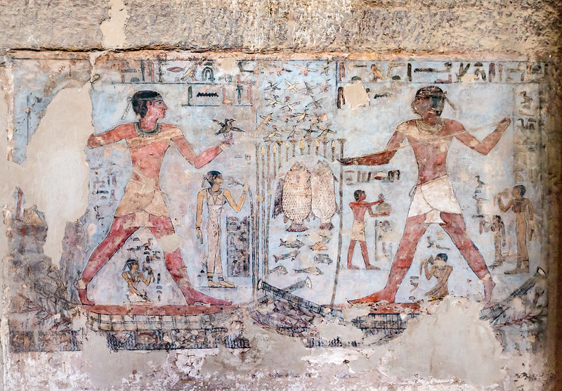 pinturas murales de la tumba de Mekhu y Sabni en Qubbet el-Hawa, las tumbas de los nobles