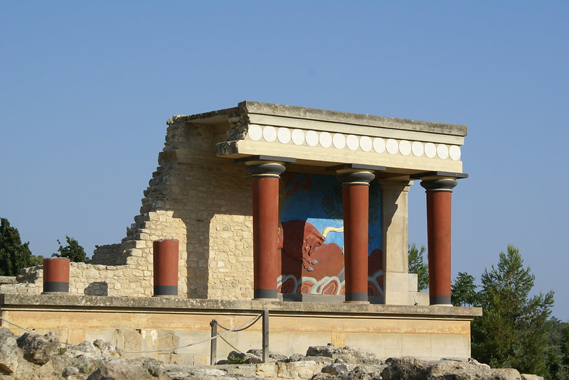 acceso norte reconstruido en el Palacio de Knossos