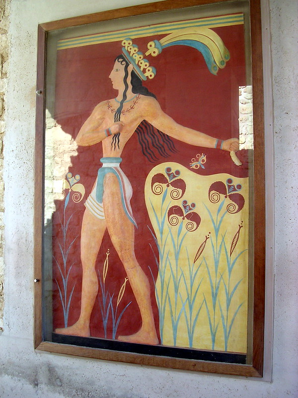 fresco del príncipe de los Lirios en el palacio de Knossos