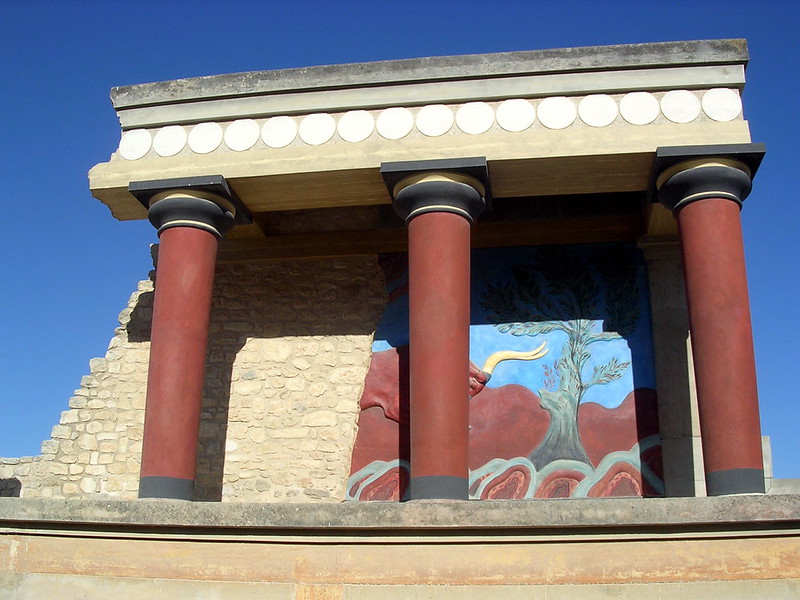 reconstrucción del palacio de Knossos en Creta