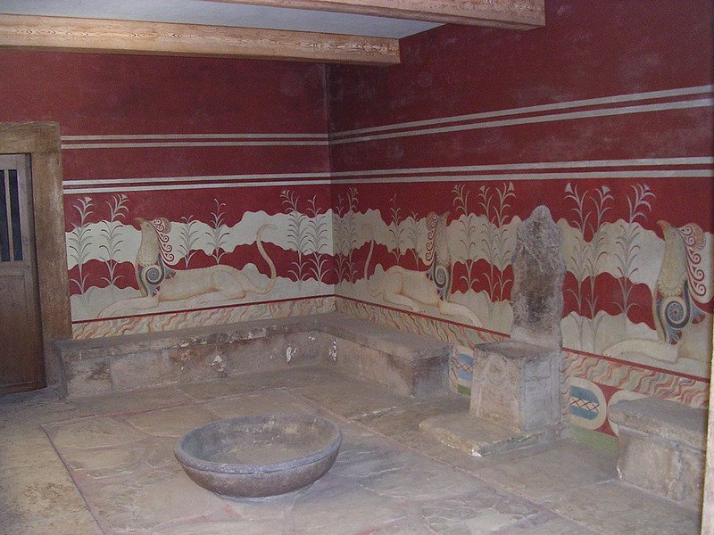 sala del trono en el palacio de Knossos