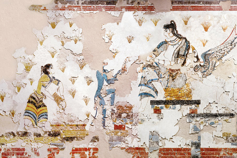 fresco de la Diosa Madre en Xeste 3 de Akrotiri