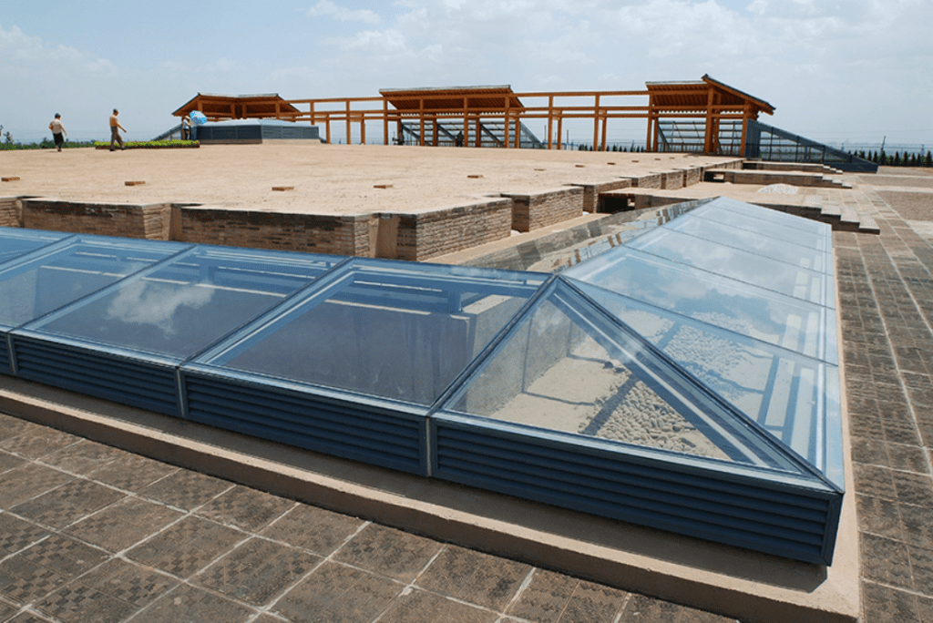 vestigios del templo ancestral en el mausoleo de Yangling