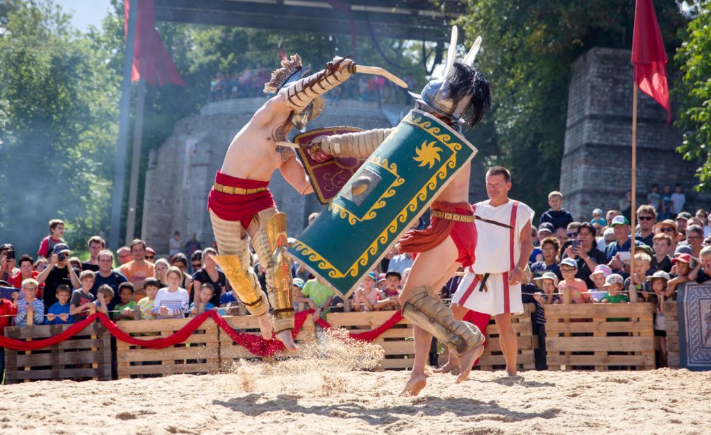 recreación histórica en el festival romano Augusta Raurica