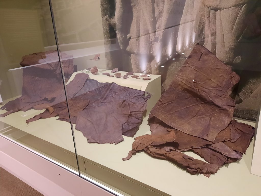 cuero de tienda de campaña romana en el Museo de Vindolanda
