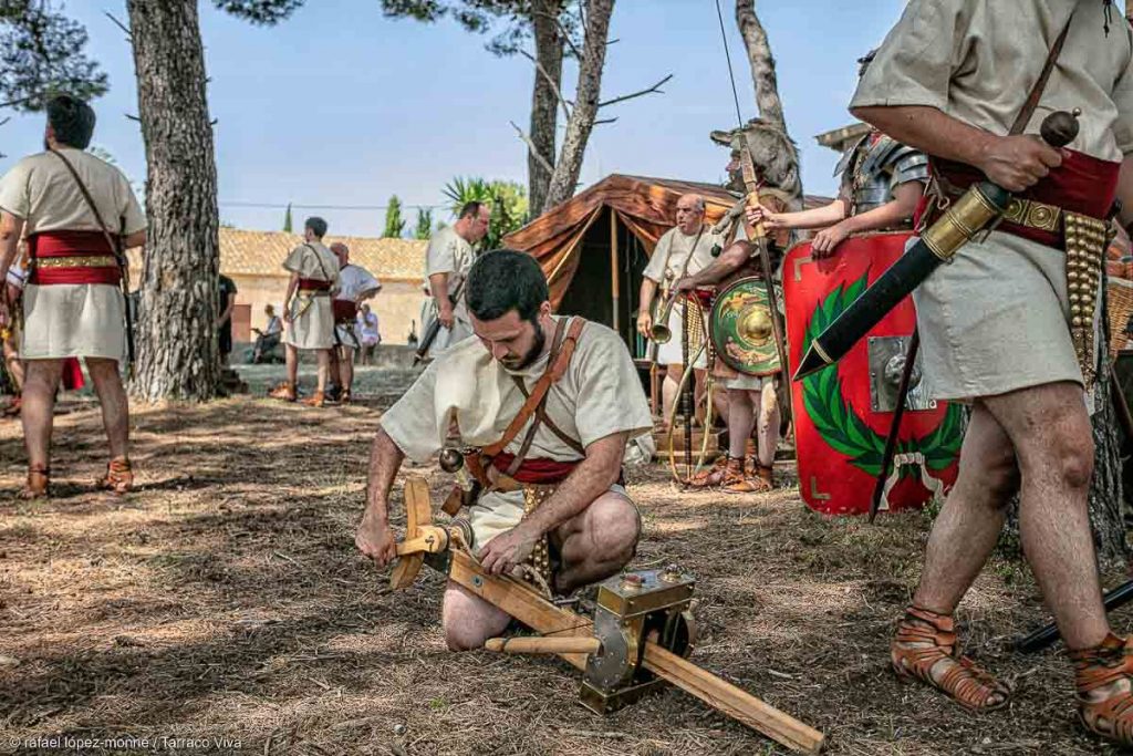 recreación histórica de un campamento militar romano en Tarraco Viva - Castra Legionis