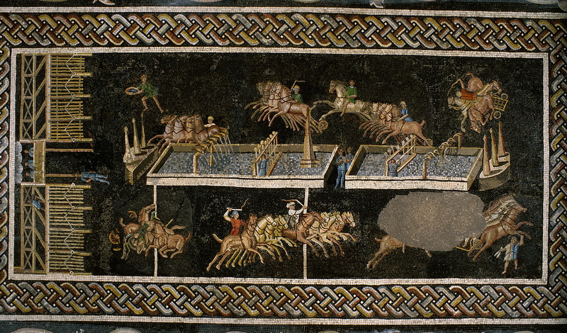 Mosaico de un circo romano en el Museo de Lyon